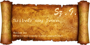 Szilvássy Ivonn névjegykártya